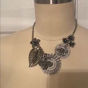 Silver statement necklace